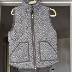 J. Crew Gray and White Herringbone Vest